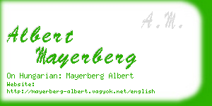 albert mayerberg business card